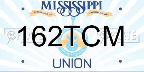 162TCM Mississippi License Plate