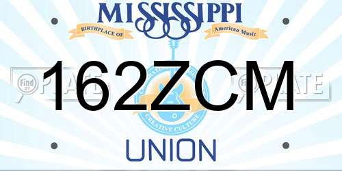 162ZCM Mississippi License Plate