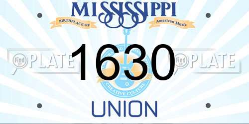 1630 Mississippi License Plate