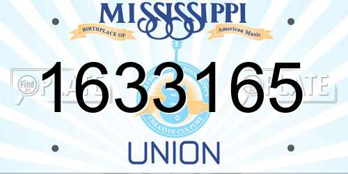 1633165 Mississippi License Plate