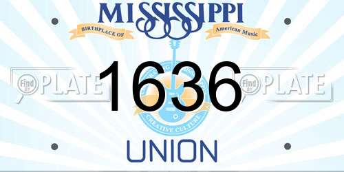 1636 Mississippi License Plate