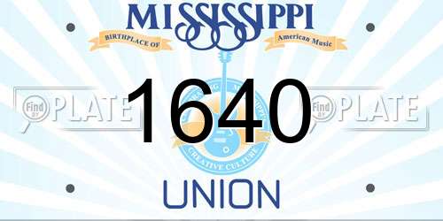 1640 Mississippi License Plate