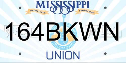 164BKWN Mississippi License Plate