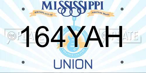 164YAH Mississippi License Plate