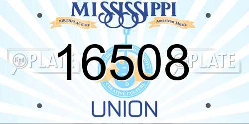 16508 Mississippi License Plate