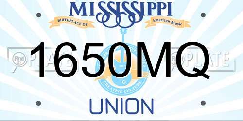 1650MQ Mississippi License Plate
