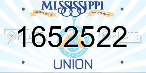 1652522 Mississippi License Plate