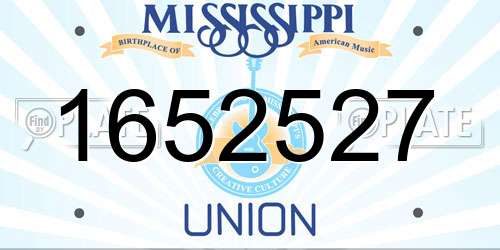 1652527 Mississippi License Plate
