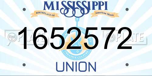 1652572 Mississippi License Plate