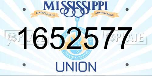 1652577 Mississippi License Plate