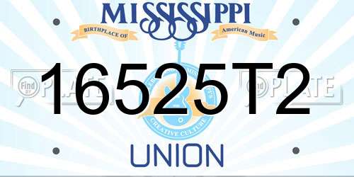16525T2 Mississippi License Plate