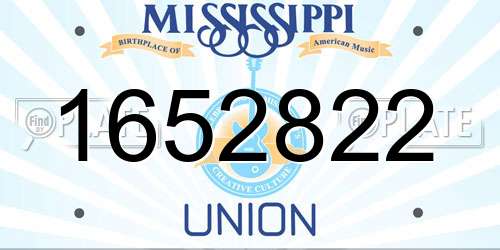 1652822 Mississippi License Plate