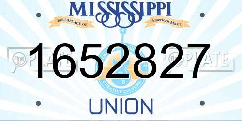 1652827 Mississippi License Plate