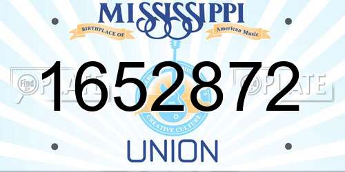 1652872 Mississippi License Plate