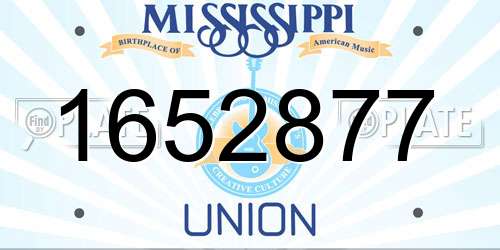1652877 Mississippi License Plate