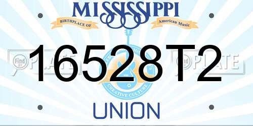 16528T2 Mississippi License Plate
