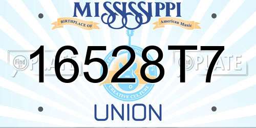 16528T7 Mississippi License Plate