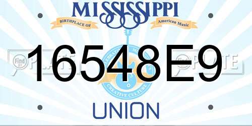 16548E9 Mississippi License Plate