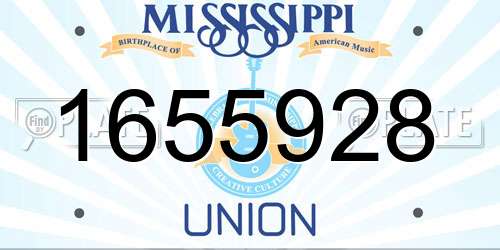 1655928 Mississippi License Plate