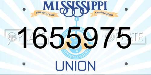 1655975 Mississippi License Plate