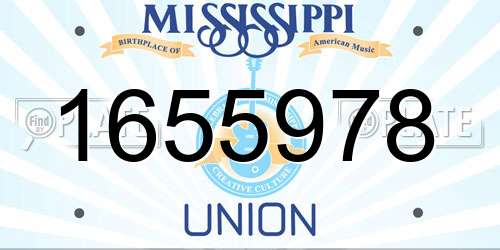 1655978 Mississippi License Plate
