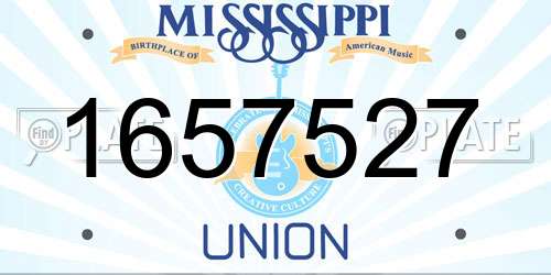 1657527 Mississippi License Plate