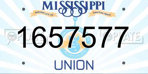 1657577 Mississippi License Plate
