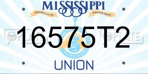 16575T2 Mississippi License Plate