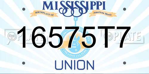 16575T7 Mississippi License Plate