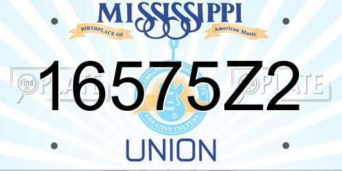 16575Z2 Mississippi License Plate