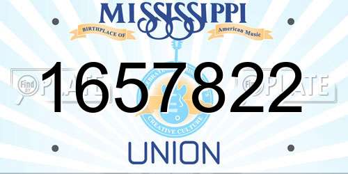 1657822 Mississippi License Plate