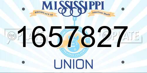 1657827 Mississippi License Plate