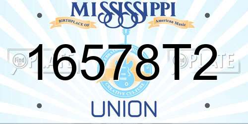 16578T2 Mississippi License Plate