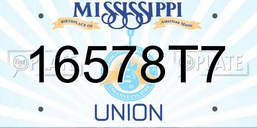 16578T7 Mississippi License Plate