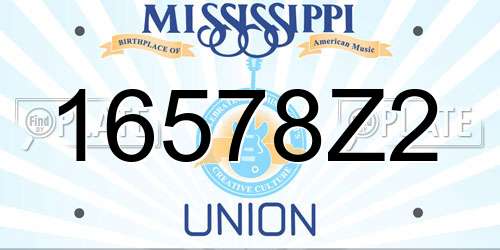 16578Z2 Mississippi License Plate
