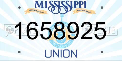 1658925 Mississippi License Plate