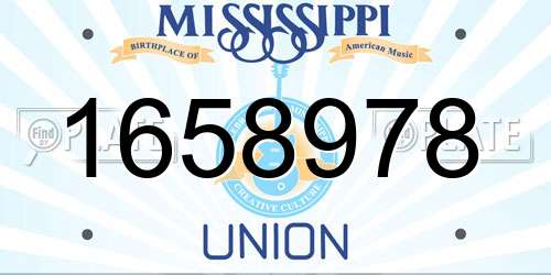 1658978 Mississippi License Plate