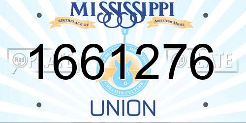 1661276 Mississippi License Plate