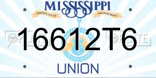 16612T6 Mississippi License Plate