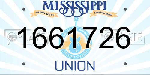 1661726 Mississippi License Plate