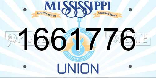 1661776 Mississippi License Plate
