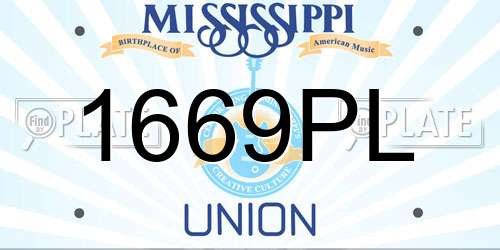 1669PL Mississippi License Plate