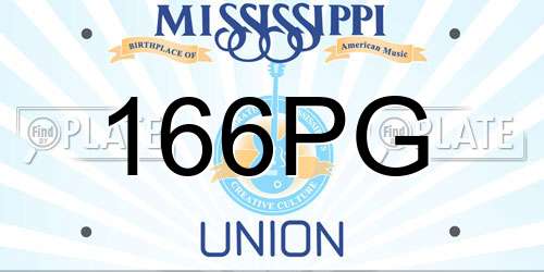 166PG Mississippi License Plate