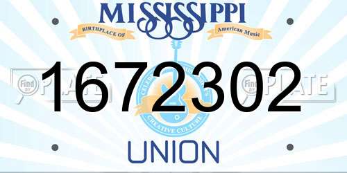 1672302 Mississippi License Plate