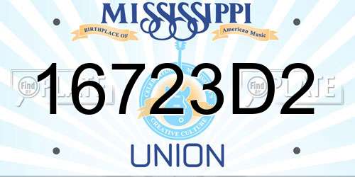 16723D2 Mississippi License Plate