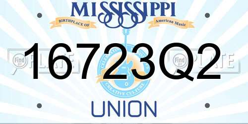 16723Q2 Mississippi License Plate