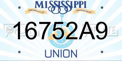 16752A9 Mississippi License Plate