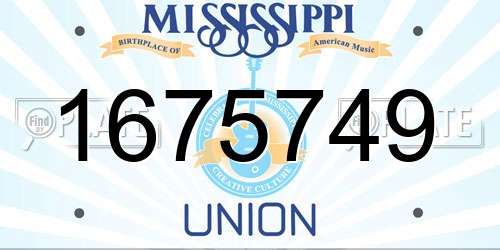 1675749 Mississippi License Plate