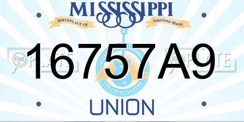 16757A9 Mississippi License Plate