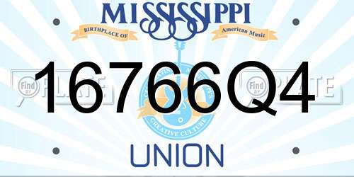 16766Q4 Mississippi License Plate